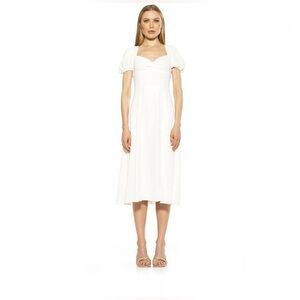 Alexia Admor Gracie Sweetheart Slit Midi Dress Ivory NWT Size 8